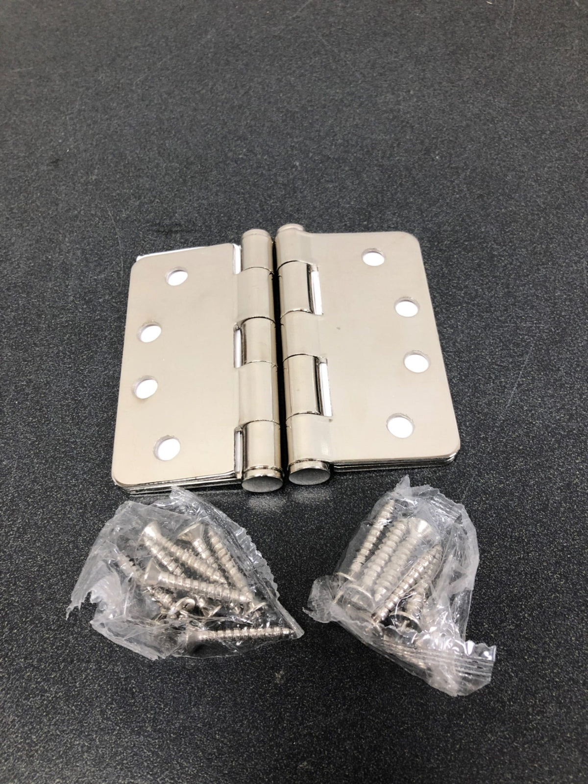 Emtek 92024US14 4" x 4" Plain Bearing 1/4" Radius Corners Mortise Hinge - Pair - Polished Nickel