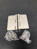 Emtek 92024US14 4" x 4" Plain Bearing 1/4" Radius Corners Mortise Hinge - Pair - Polished Nickel