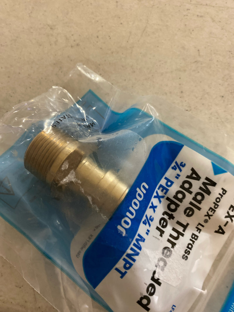 Uponor LF45275R ProPEX 3/4 in. PEX-A Expansion Barb x 3/4 in. NPT Lead-Free Brass Male Threaded Adapter
