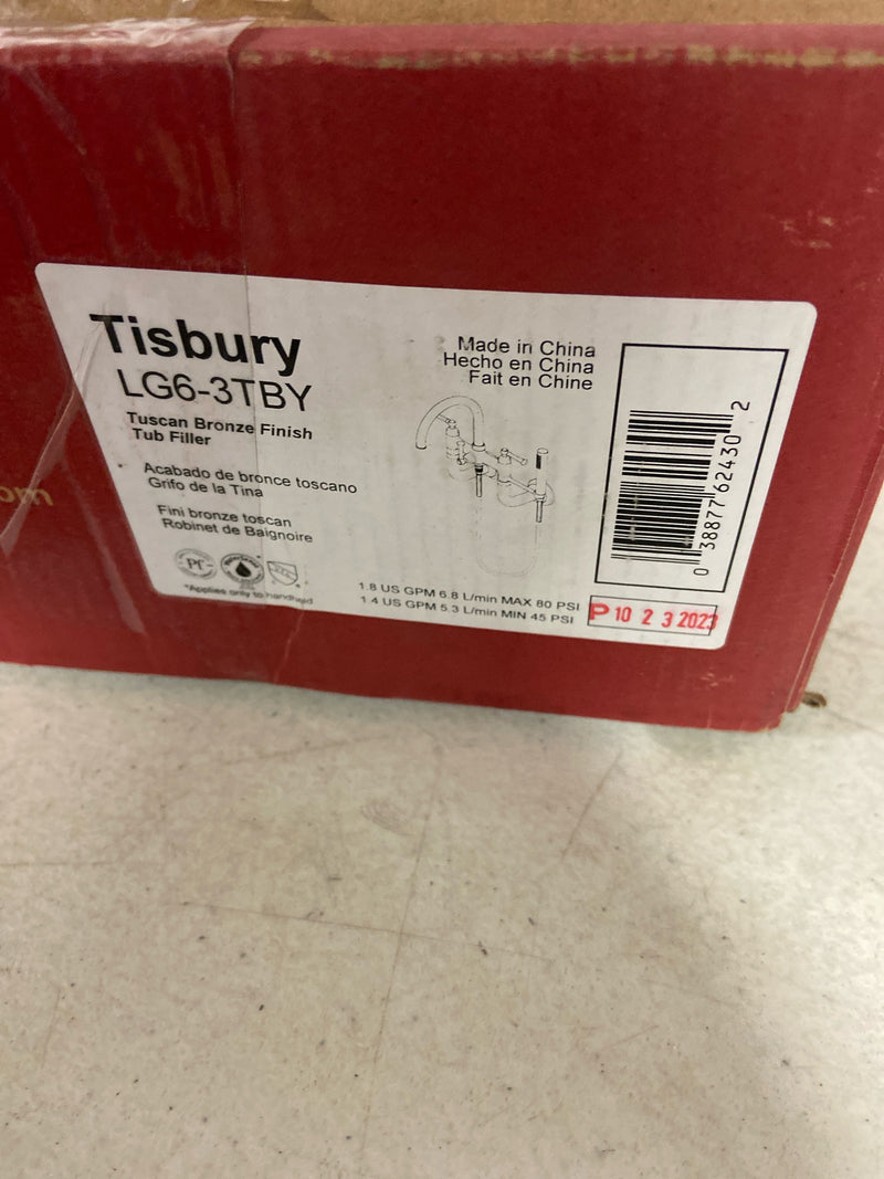 Pfister, LG6-3TBY, Tisbury Wall Mounted Tub Filler with Hand Shower, Tuscan Bronze