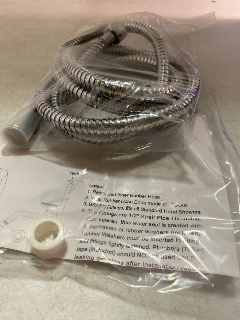 Modona HS27CH-A 100 in. (8.5 ft.) Premium Stainless Steel (SS304) Shower Hose with Brass Fittings and EPDM Inner Hose