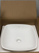 Vigo VG04009 Hyacinth 14" Square Stone Composite Vessel Bathroom Sink - White