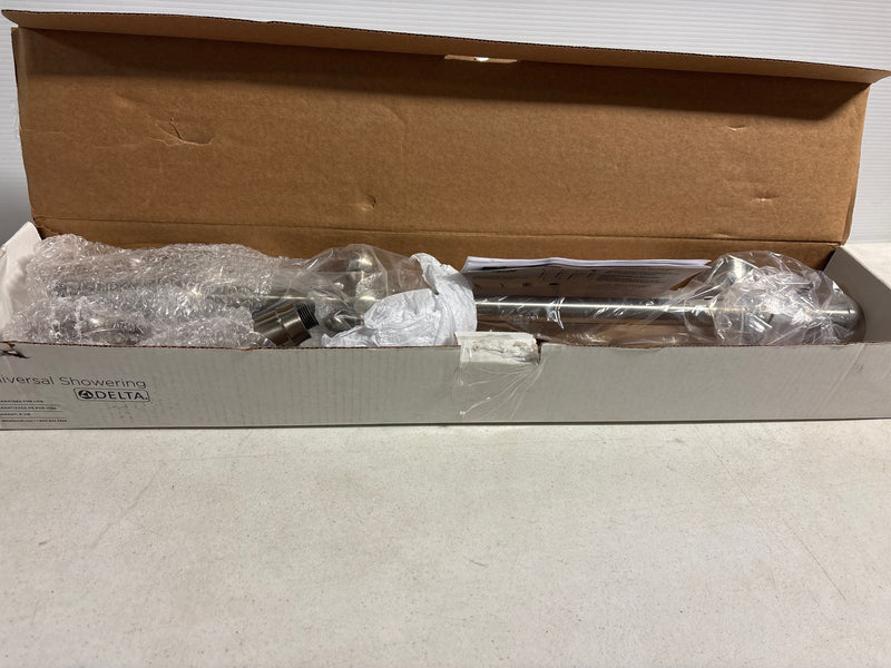 Delta 51308-SS 3-Spray Patterns 1.75 GPM 3.34 in. Wall Mount Handheld Shower Head with Slide Bar and H2Okinetic in Stainless Steel