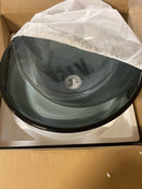 Vigo VG07042 Giovanni Sheer Black Glass 17 in. L x 17 in. W x 6 in. H Round Vessel Bathroom Sink