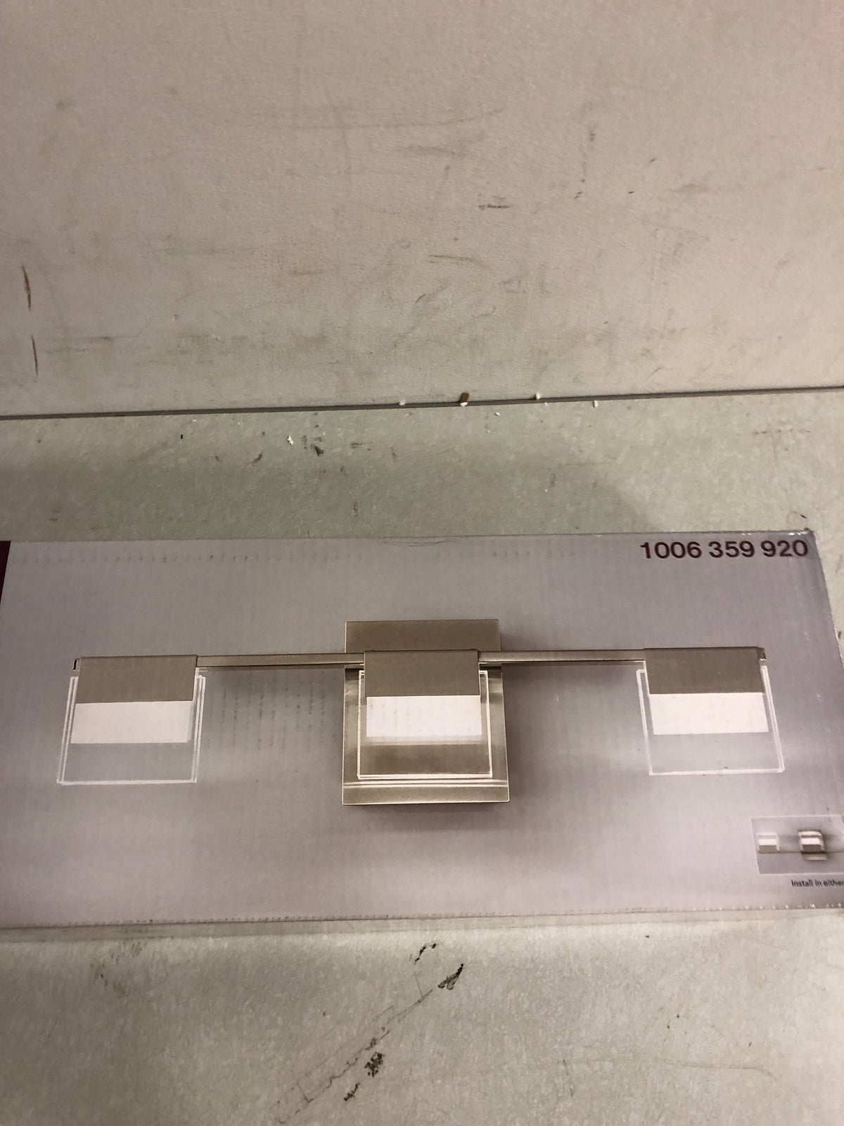 Home decorators collection 204984A VICINO 21.26 in. W x 5.71 in. H 3-Light Brushed Nickel Integrated LED Bathroom Vanity Light with Rectangular Shades