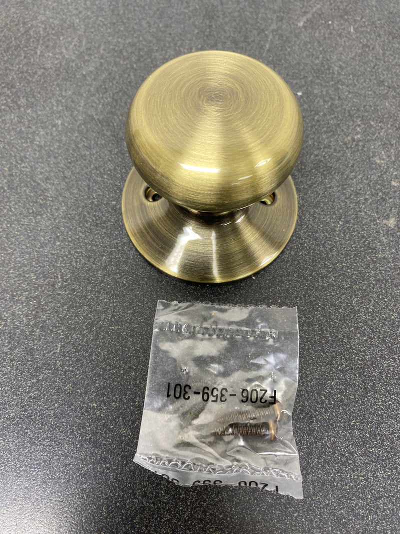 Schlage F170PLY609 Plymouth Non-Turning One-Sided Dummy Door Knob - Antique Brass