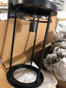 Kichler Toman 1 Light Outdoor Wall Mount in a Deep Black Finish with Clear Seeded Glass Shade for Entry Doors and Garage Doors, (20" H x 11" D x 10" W), 49688BK