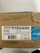 Progress Lighting P3610-0930K9 Weaver 1 Light LED Flush Mount Ceiling Fixture with Fabric Drum Shade - Brushed Nickel