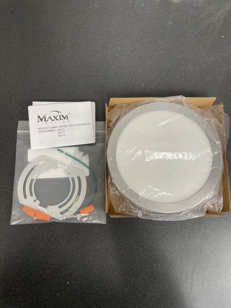 Maxim 58712WTSN Wafer 7" Indoor / Outdoor LED Ceiling Light - 3000K - Satin Nickel
