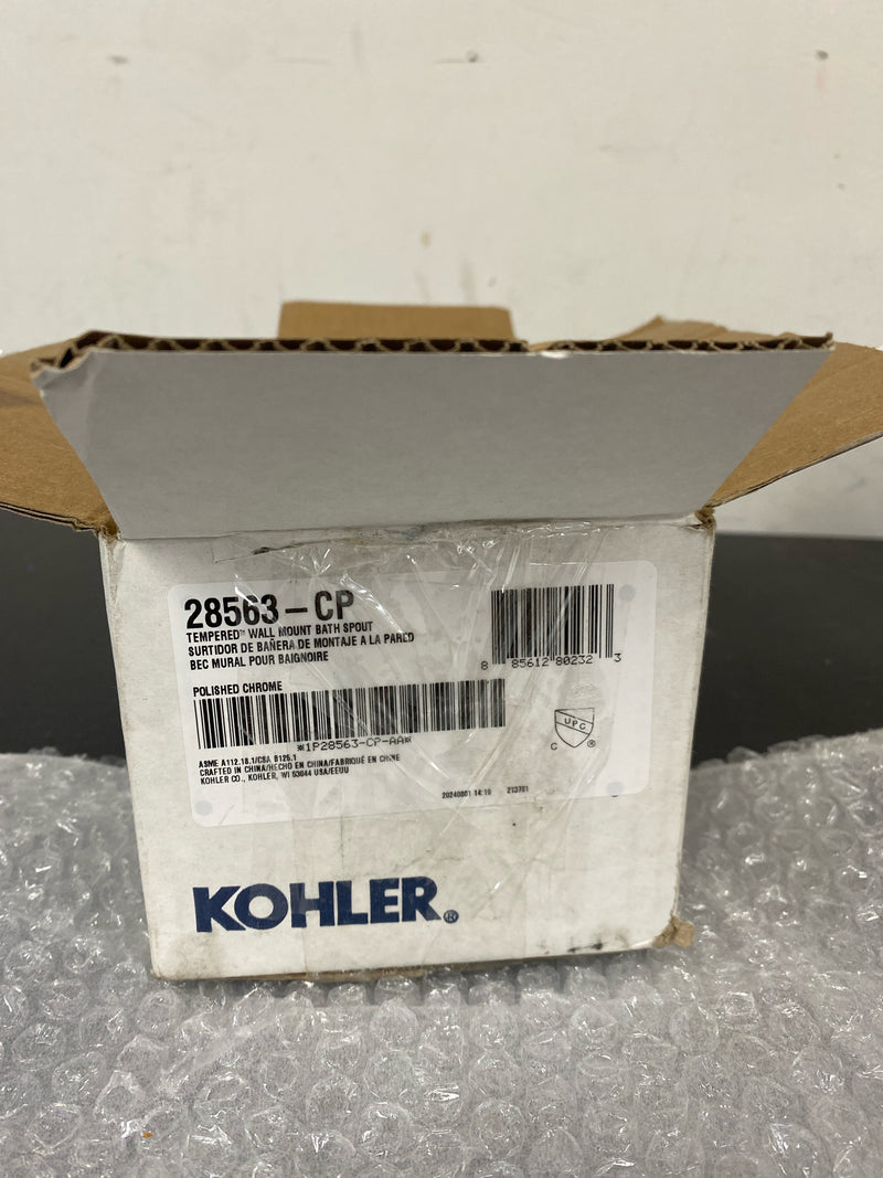 Kohler K-28563-CP Tempered 6-3/8" Integrated Diverter Tub Spout - Polished Chrome