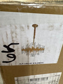 Siljoy SHLP-JJ002-62 24 in. 10-Light Modern Gold Crystal Chandelier for Kitchen Island Dinning Room Pendant Light Fixtures