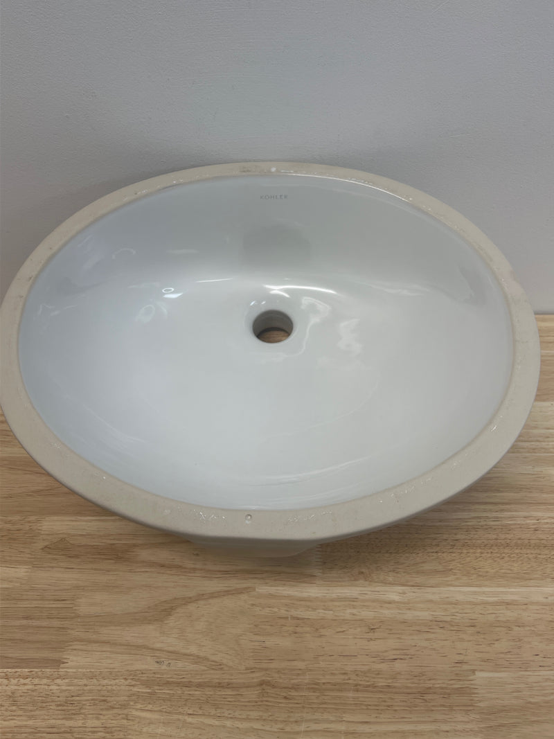 Kohler K-2209-0 White Caxton 17" Undermount Bathroom Sink with Overflow