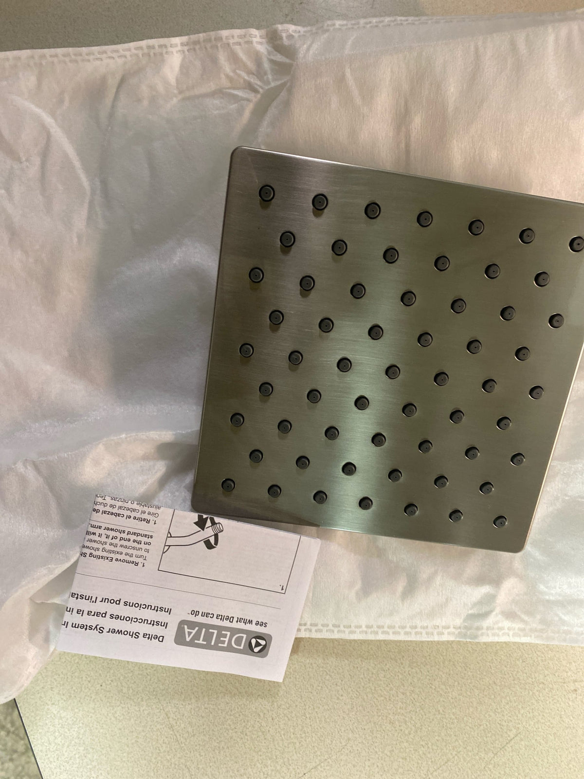 Delta 52103-SN Universal Showering Components 1.75 GPM Single Function Rain Shower Head - SpotShield Brushed Nickel