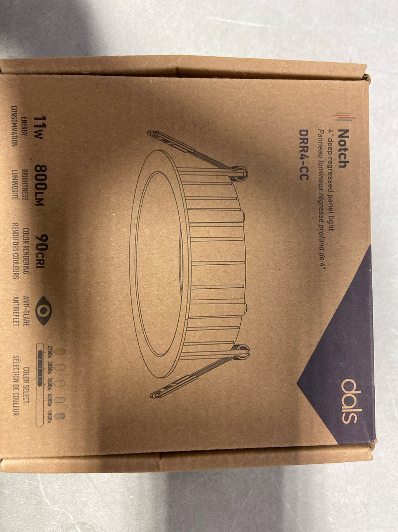 DALS Lighting DRR4-CC-WH Notch 4" Integrated LED Baffle Recessed Trim - White