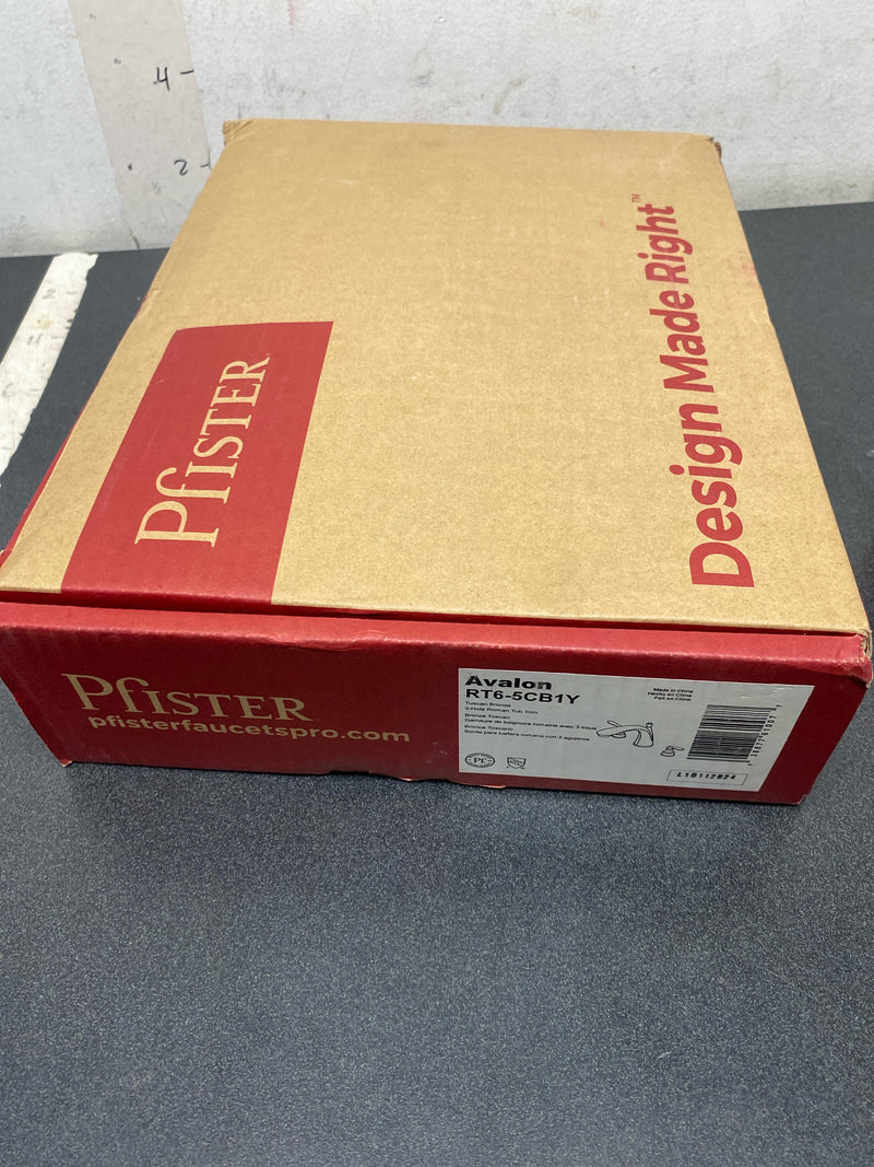 Pfister RT6-5CB1Y Avalon Widespread Deck Mounted Roman Tub Filler - Trim Only - Tuscan Bronze