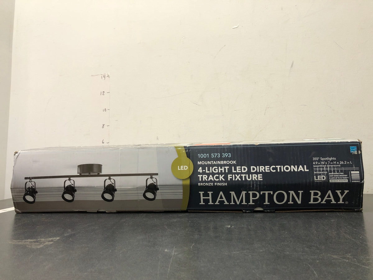 Hampton bay 17203NS4-BZ Mountainbrook 2 ft. 4-Light Bronze Integrated LED Fixed Track Lighting Kit with Metal Shade