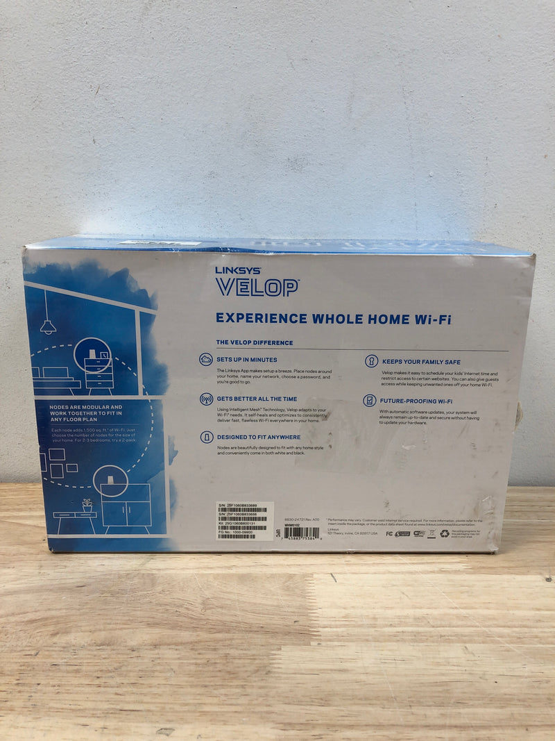 Linksys WHW0102 Velop Jr. Whole Home Mesh Wi-Fi System (Pack of 2)