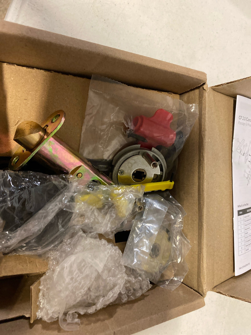 Emtek C5212DTUS19 Dumont Privacy Door Lever Set with Modern Rectangular Rose and Concealed Screws from the Brass Modern Collection - Flat Black