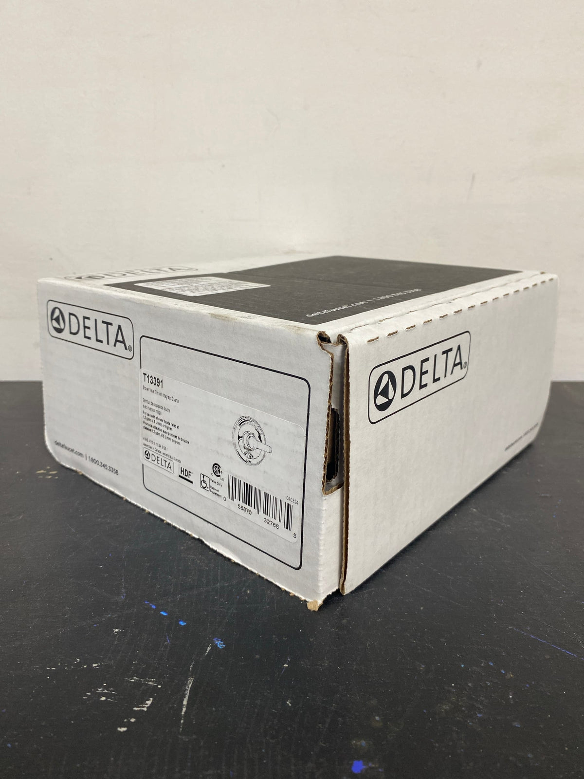 Delta T13391 Single Handle Shower Valve Trim with Push Button Diverter and Metal Lever Handle from the Commercial Series - Chrome