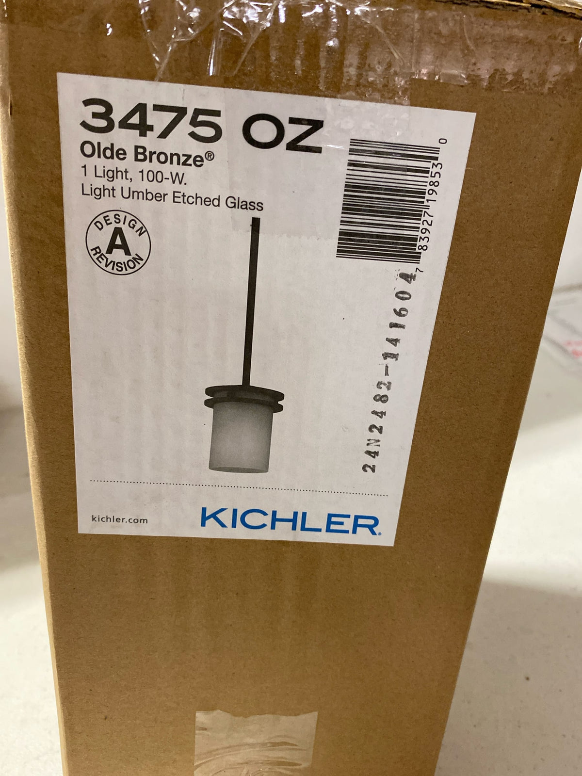 Kichler 3475OZ Hendrik Single Light 6" Wide Mini Pendant with Satin Etched Glass Shade - Olde Bronze