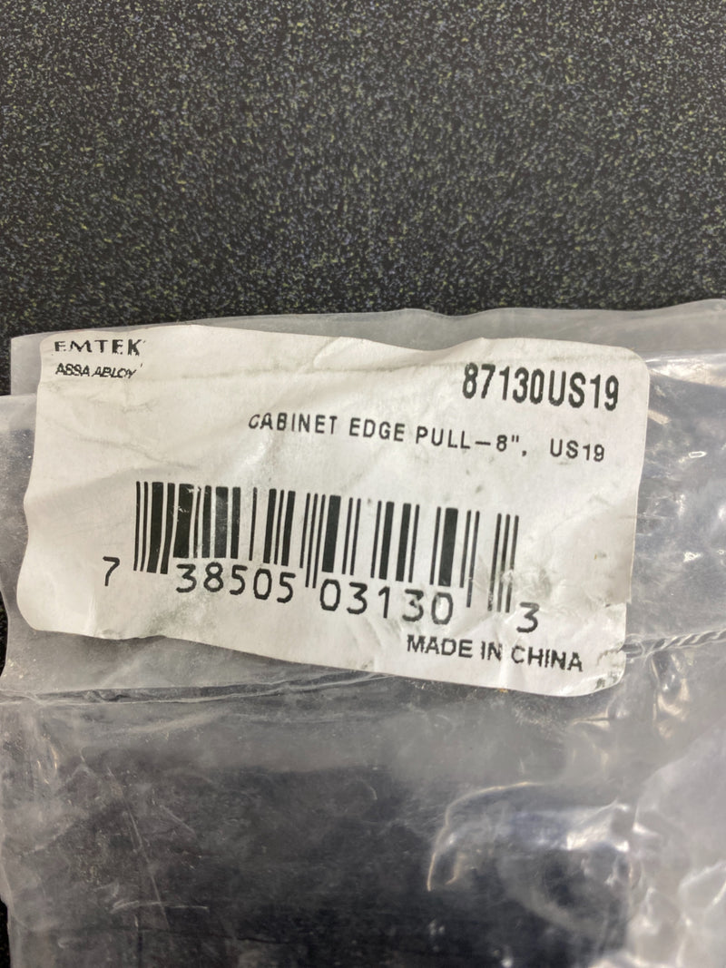 Emtek 87130US19 Edge 8 Inch Center to Center Finger Cabinet Pull - Flat Black