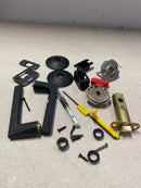 Emtek C5207HLOUS19 Helios Privacy Door Lever Set with Modern Rose and Concealed Screws from the Brass Modern Collection - Flat Black
