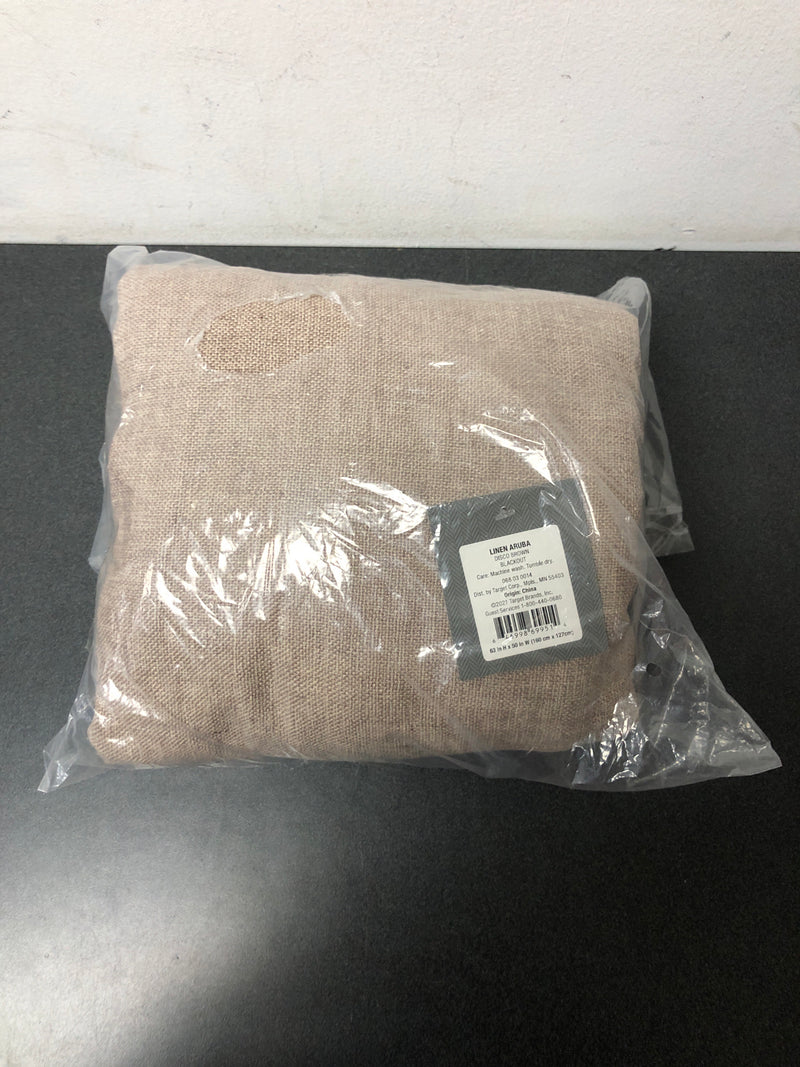 1pc 50"x63" blackout aruba window curtain panel light brown - threshold