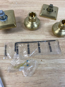 Baldwin FDTRATSR044 Traditional Non-Turning Two-Sided Dummy Door Knob Set with Square Rose - Lifetime Satin Brass