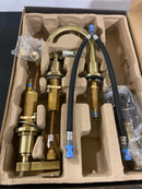 Signature Hardware SHWSCGF807AGBR Greyfield 1.2 GPM Widespread Bathroom Faucet with Metal Lever Handles and Pop-Up Drain Assembly - Aged Brass
