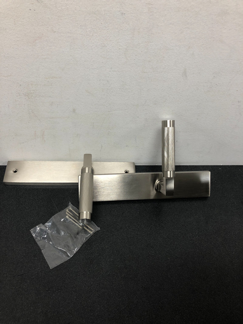 Emtek 8045US15 10 Inch Stretto Rectangular Dummy Sideplate Entry Set from the Brass Modern Collection - Satin Nickel
