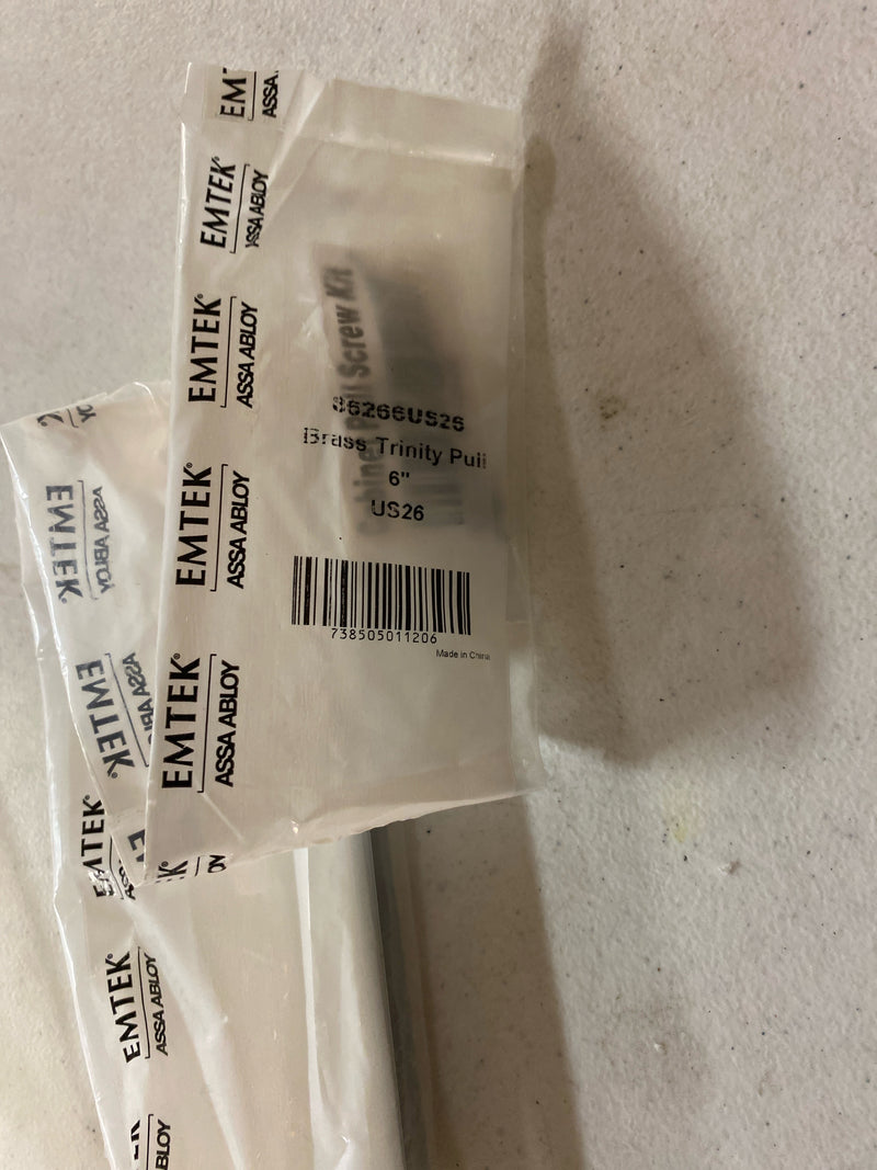 Emtek 86266 Us26 Trintiy Pull 6 in Ctc in Chrome