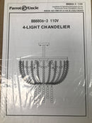 Flint garden BB8806-3110VFG 3-Light Modern Farmhouse Distressed White Wood Beaded Semi-Flush Mount