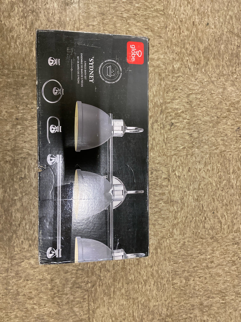 Globe Electric 51737 Sydney 3 Light 24" Wide Bathroom Vanity Light with Gray Shades - Matte Gray