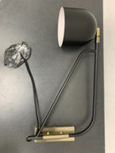 Amazon Brand – Rivet Mid-Century Swiveling Wall Sconce with Bulb, 11"H, Black and Antique Brass