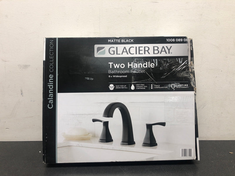 Glacier bay HDQFW6AC012BL Calandine 8 in. Widespread 2-Handle Bathroom Faucet in Matte Black