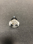 Emtek 86011US19 Old Town Glass 1-1/4 Inch Geometric Cabinet Knob - Flat Black