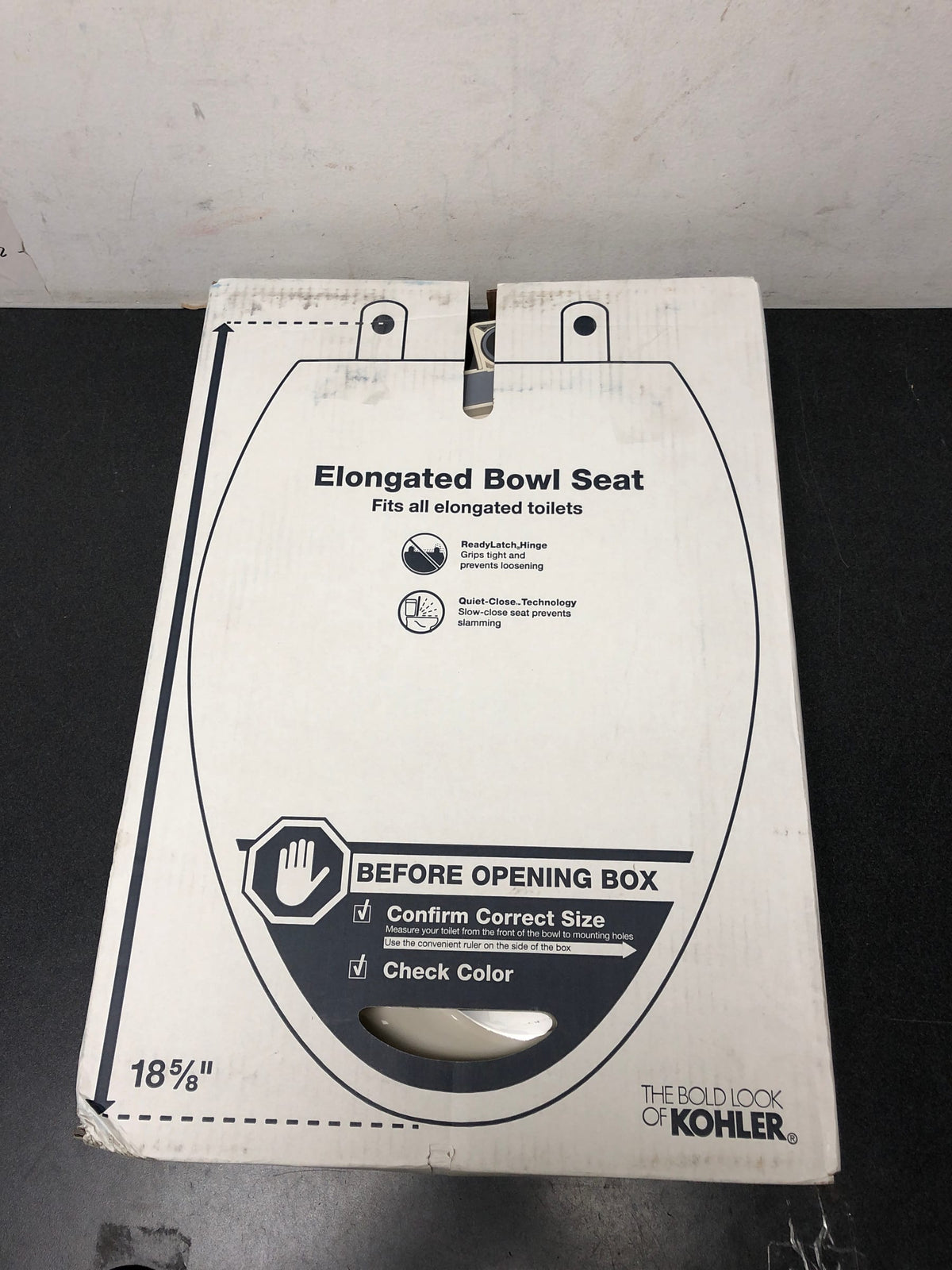Kohler K-4636-RL-47 Cachet Elongated Closed-Front Toilet Seat with Soft Close and Quick Release - Almond