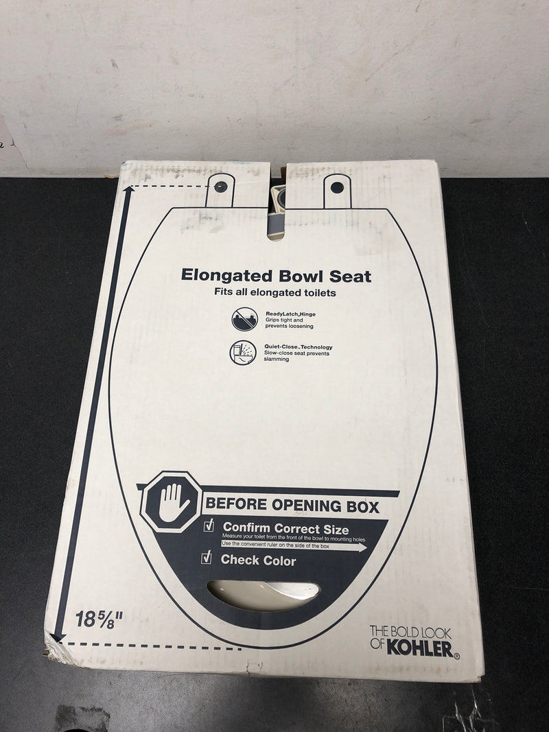 Kohler K-4636-RL-47 Cachet Elongated Closed-Front Toilet Seat with Soft Close and Quick Release - Almond