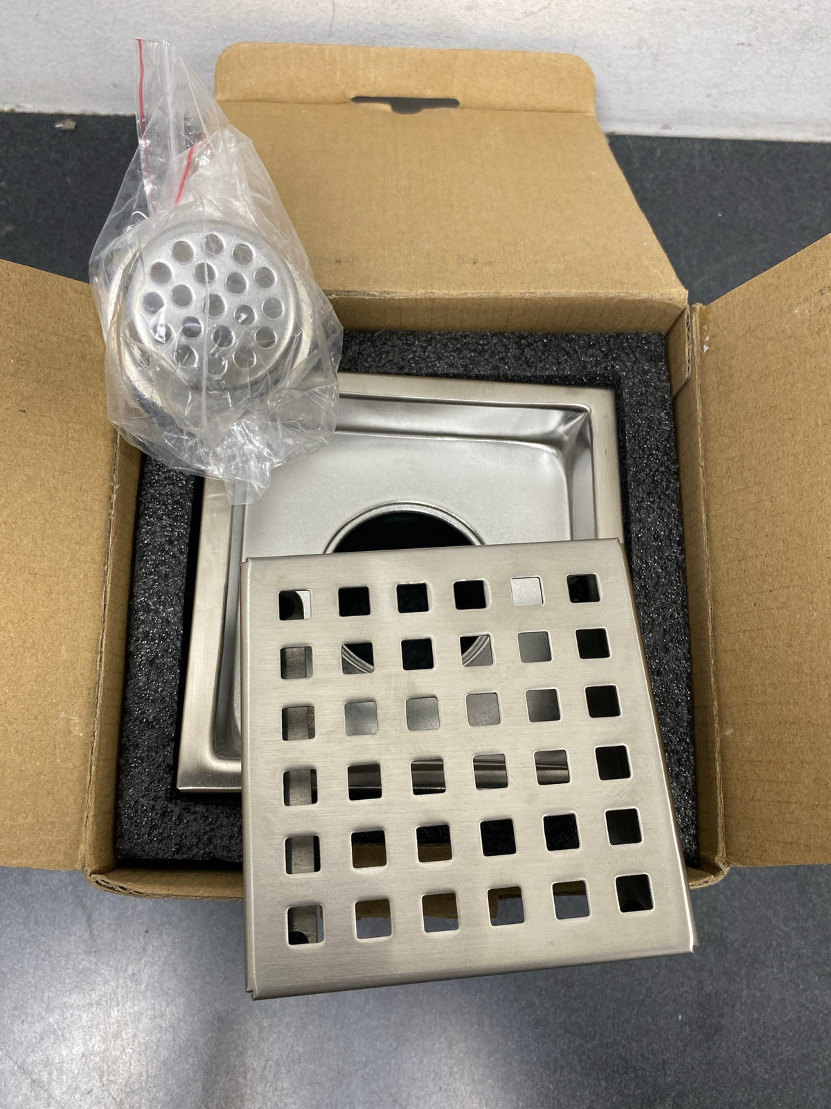 Vigo VG07004BN Shower Drain 2-1/4" Connection Pattern Grate Shower Floor Drain - Brushed Nickel