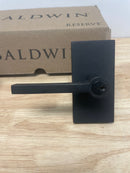 Baldwin ENSQUCFR190 Baldwin EN.SQU.CFR Square Single Cylinder Keyed Entry Door Lever Set with 5 Inch Rectangle Rose from The Reserve Collection
