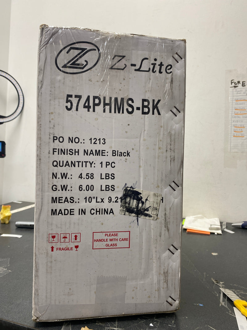 Z-Lite 574PHMS-BK Millworks 2 Light 15" Tall Outdoor Single Head Post Light - Black