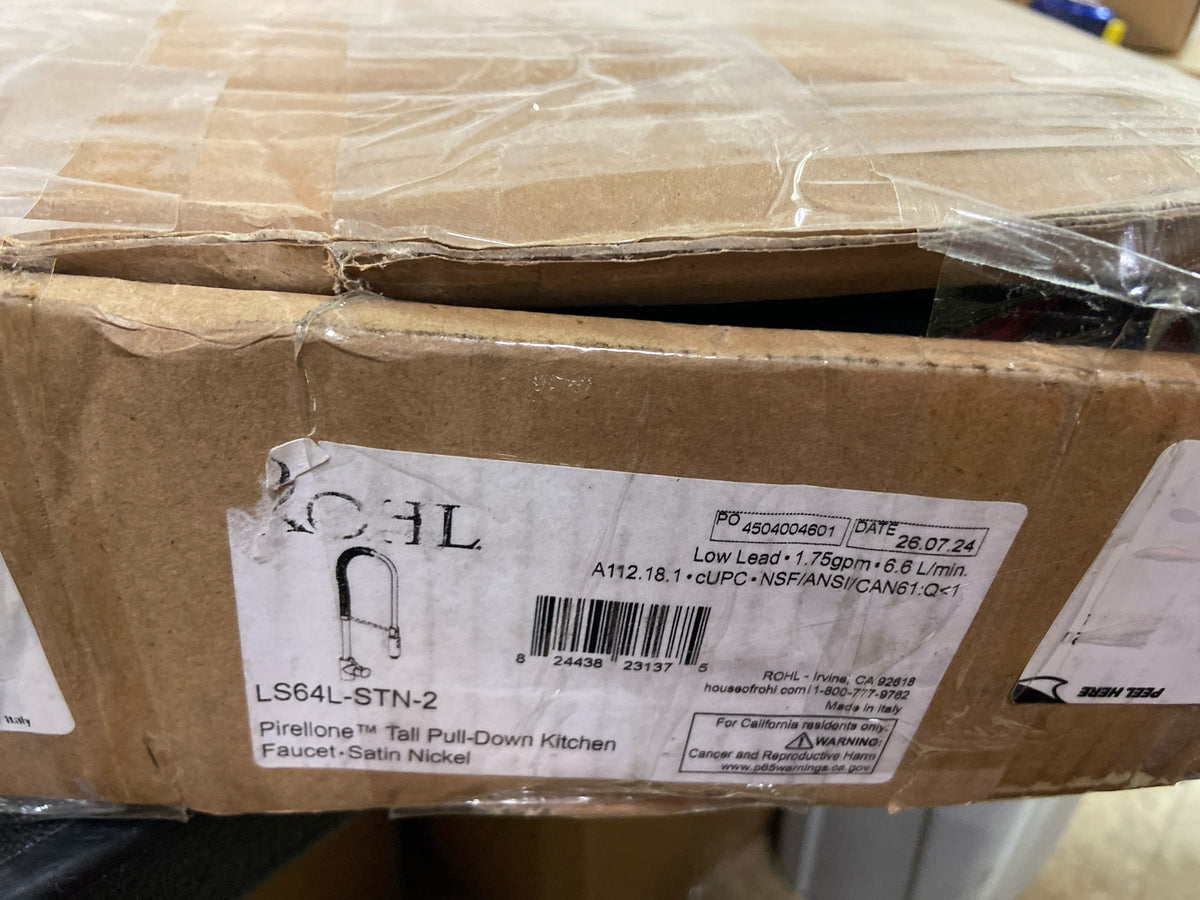 Rohl LS64L-STN-2 Pirellone 1.8 GPM Single Hole Pre-Rinse Pull Down Kitchen Faucet - Satin Nickel