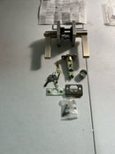 Kwikset 740HFLSQT-15SV1 Halifax Single Cylinder Keyed Entry Door Lever Set with Square Rose and SmartKey - Satin Nickel