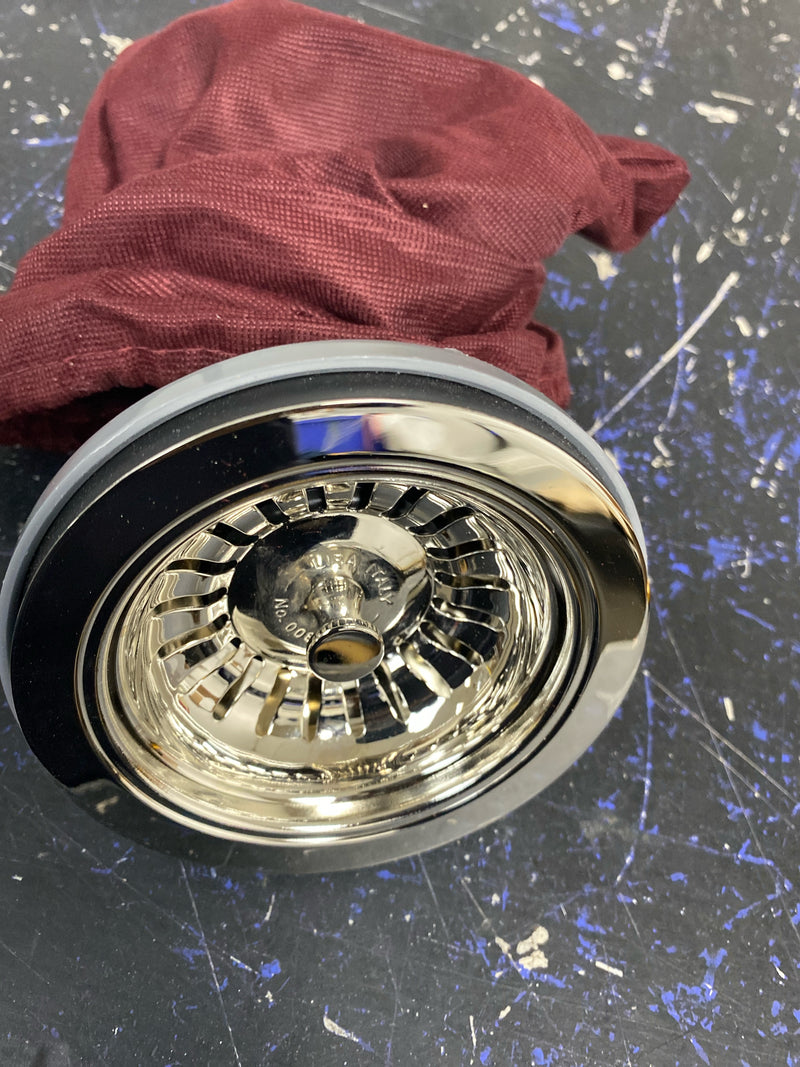 Rohl 735PN 3 1/2" Basket Strainer without remote pop-up - Polished Nickel