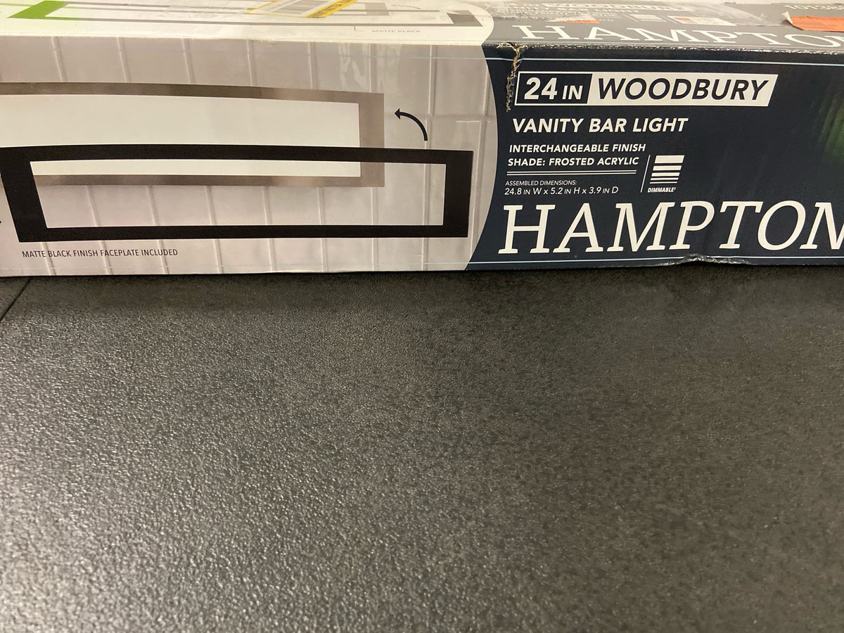 Hampton Bay Woodbury 24 in. 1-Light Brushed Nickel LED Vanity Light with Extra M