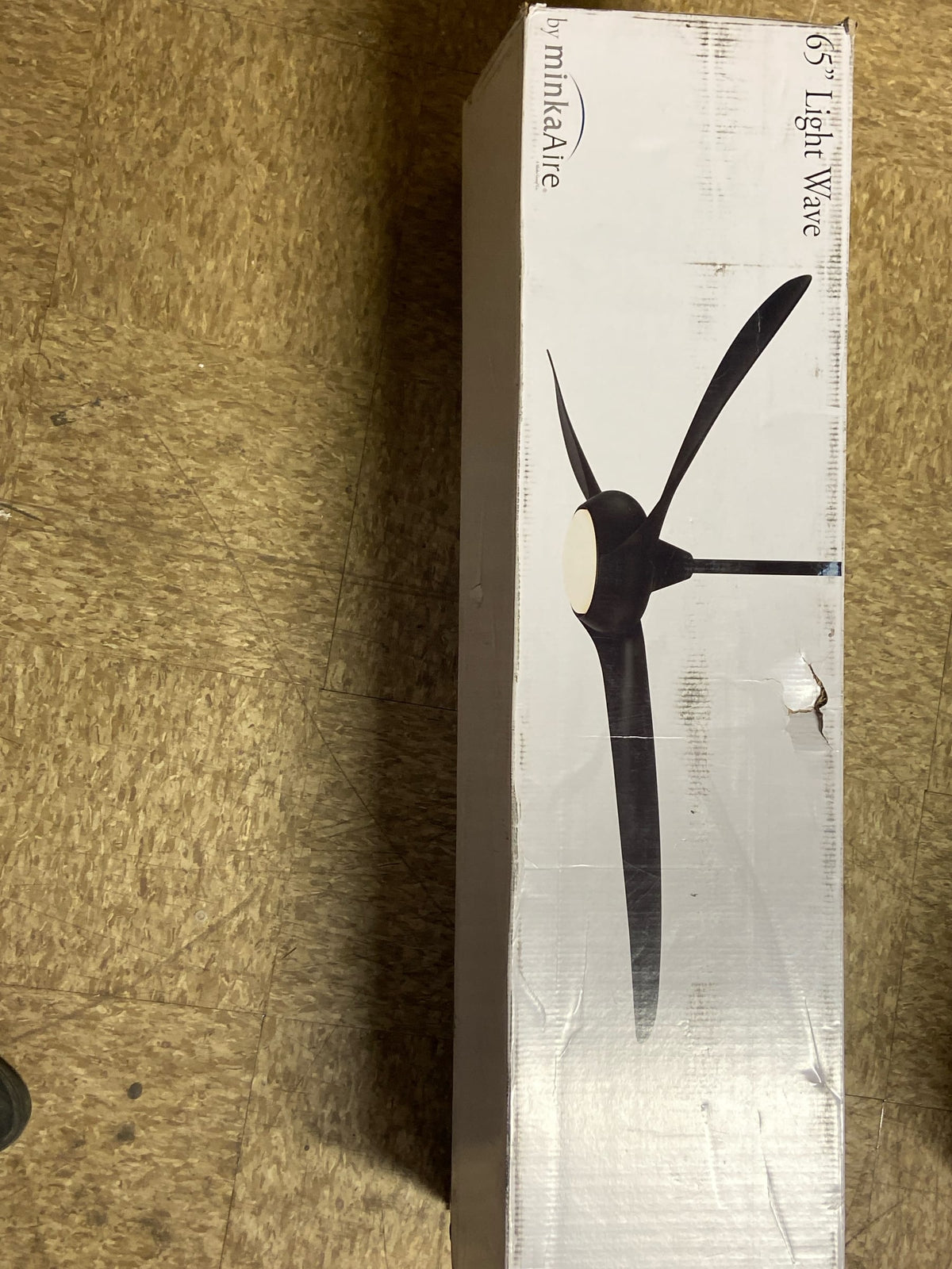 MinkaAire F848-DK Light Wave 65" 3 Blade Indoor LED Ceiling Fan with Remote Included - Distressed Koa