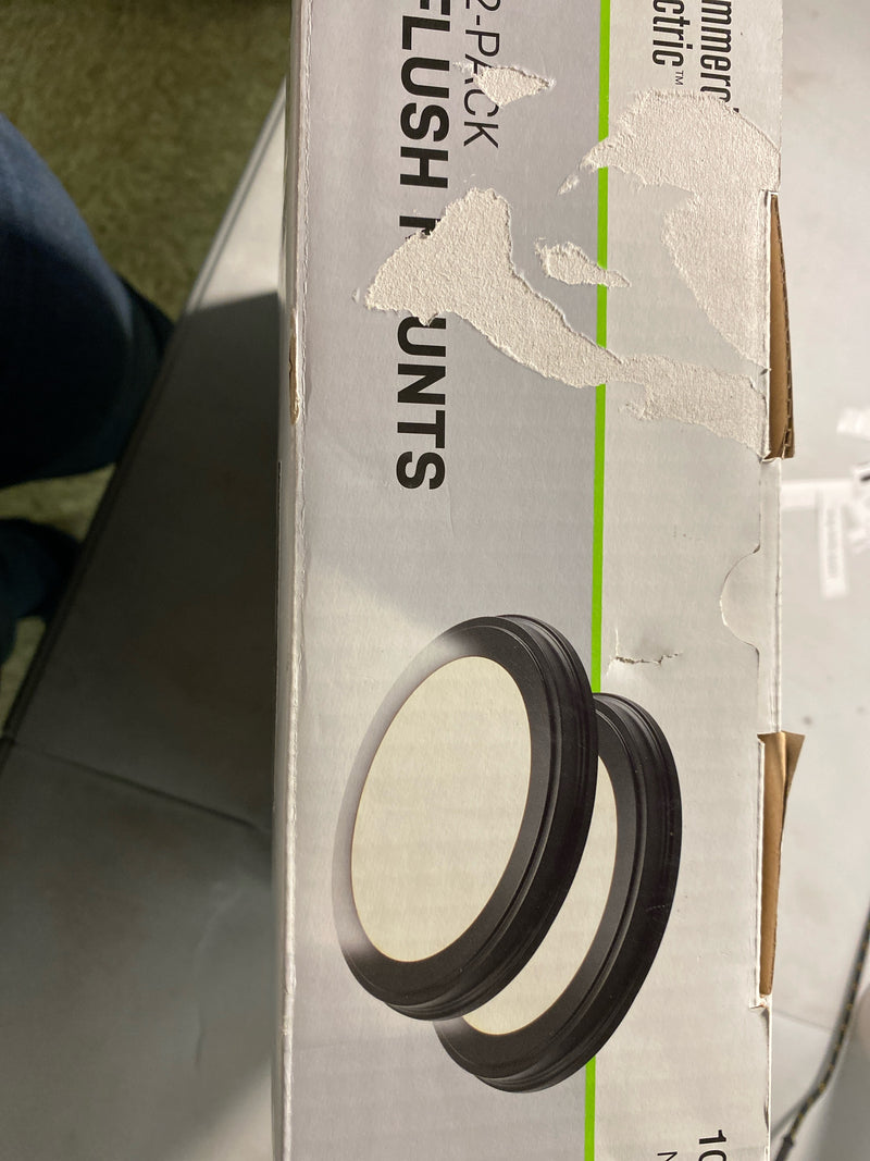 Commercial electric JJU3011L-2/MB2P 13 in. Matte Black Edgelit 3CCT LED Flush Mount (2-Pack)