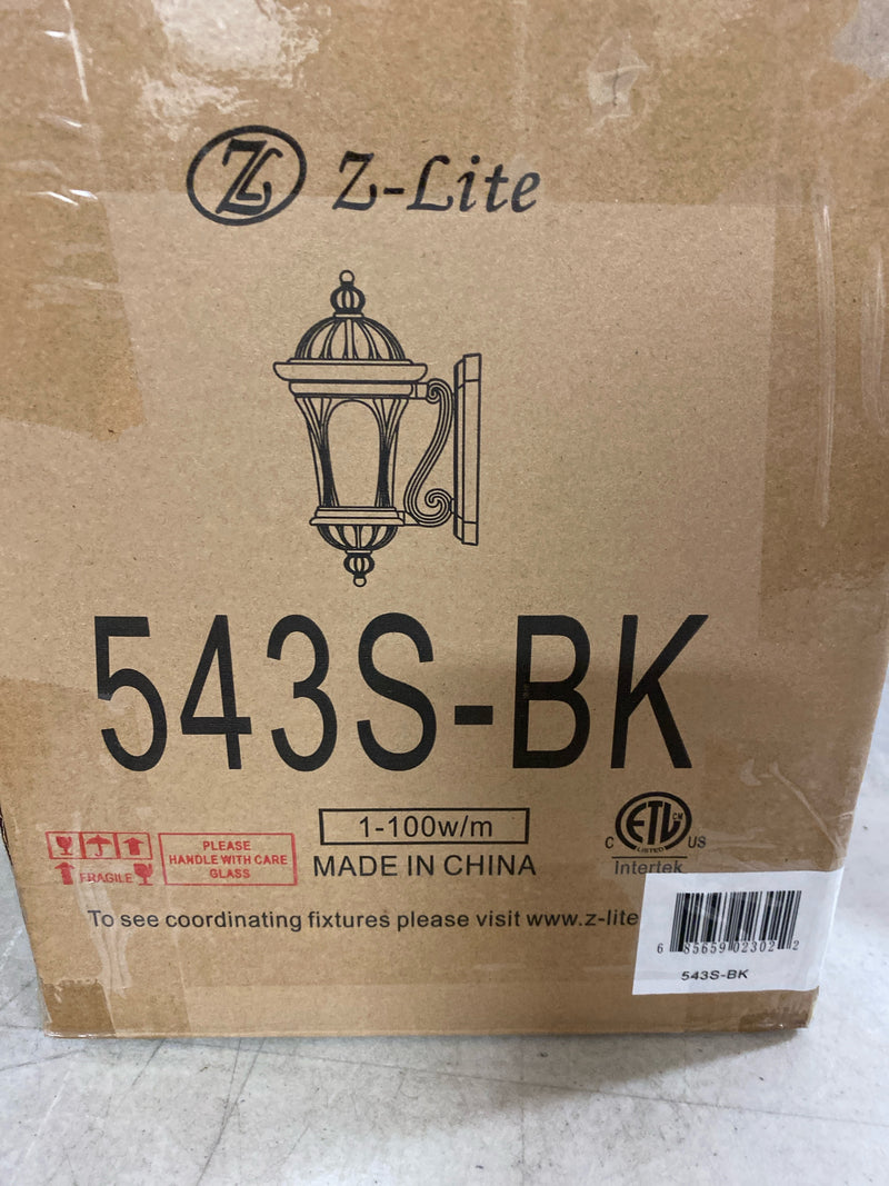 Z-Lite 543S-BK Doma 14" Tall 1 Light Wall Sconce with Water Glass - Black