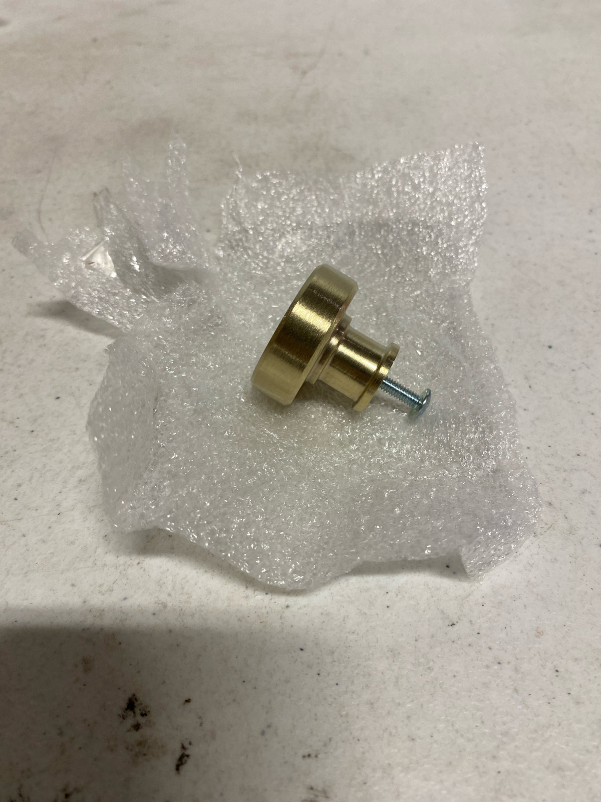 Baldwin 4411.BIN Bevel 1-1/2 Inch Mushroom Cabinet Knob from The Estate Collection - Satin Brass