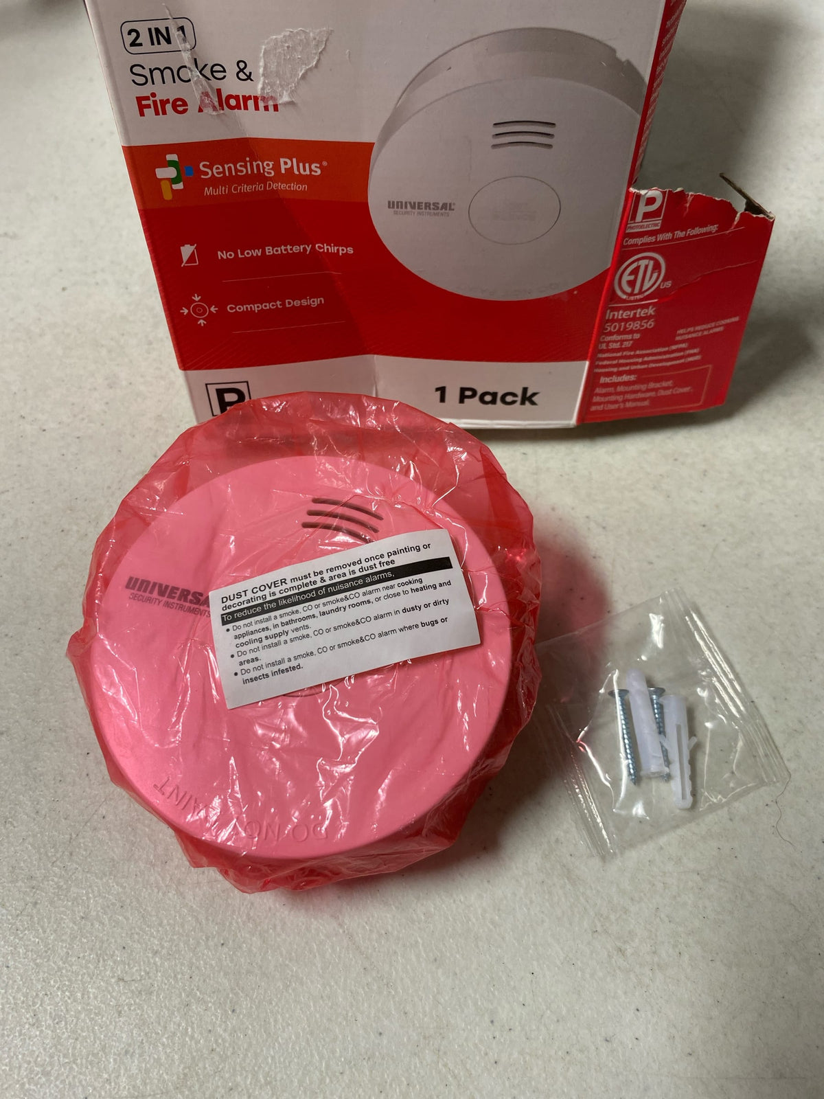 Universal security instruments USI/SM/10YR/MINI 10-Year Battery Powered Mini Smoke and Fire Detector with Photoelectric Sensor
